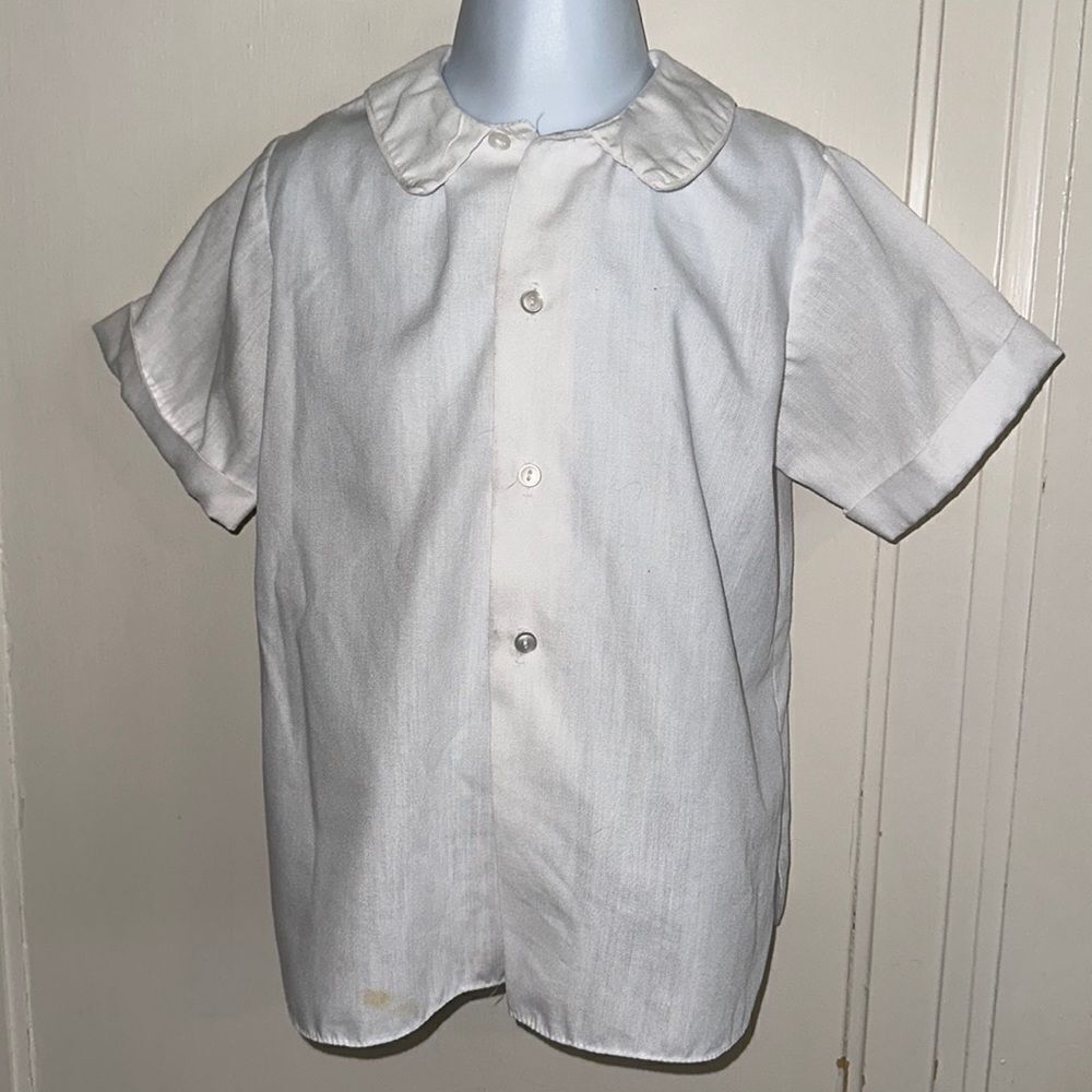Vintage Imp Originals‎ white short sleeve shirt with Peter Pan collar